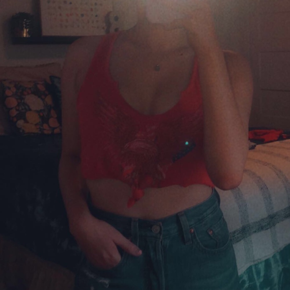 Cropped American print tank top!!